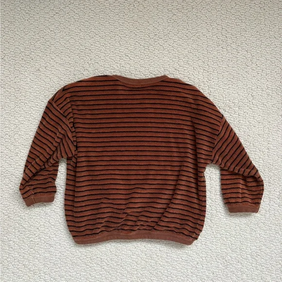 Rylee + Cru Striped Crewneck Terry Sweater - Picture 5 of 6